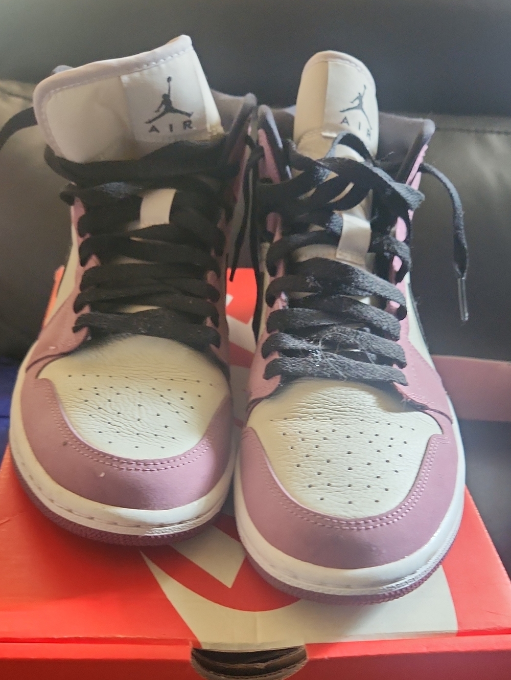Jordan Women’s High-Top Sneakers in Pink, White and Black